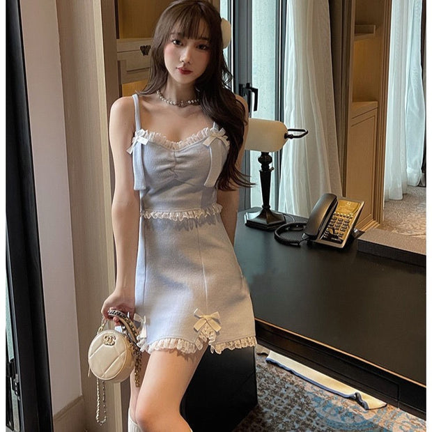 Fashionable Knitted Sling Dress Women