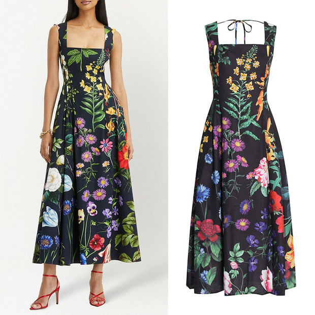 Elegant Flowered Ladies Dress