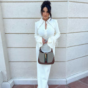 Women's Fashion Temperament Polo Collar Long Dresses