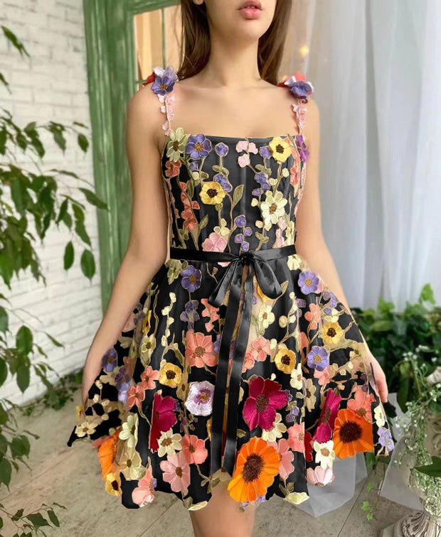 Women's Three-Dimensional Flower Embroidery Dress