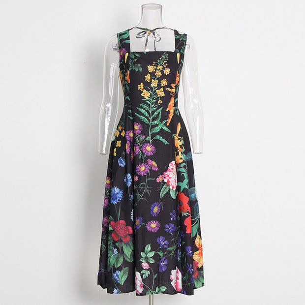 Elegant Flowered Ladies Dress
