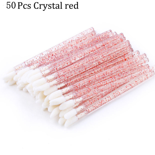 50Pcs Disposable Lip Brush Eyelash Brushes Crystal Lashes Micro