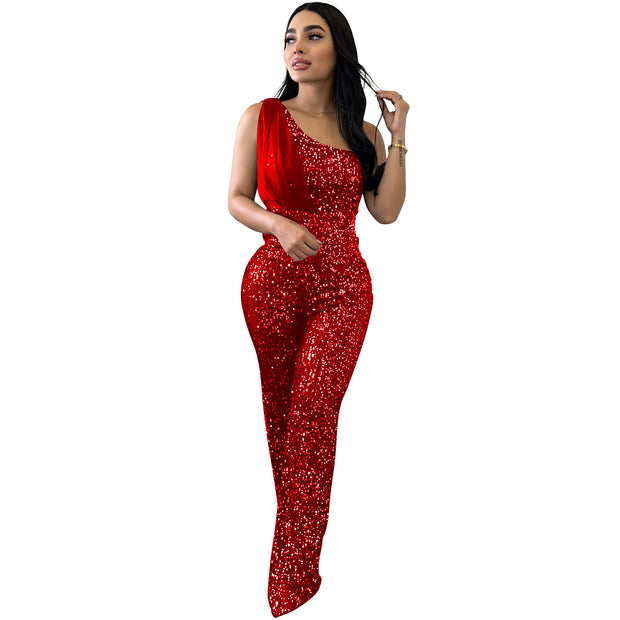 Women's Gala Glimmer Sequins Jumpsuit