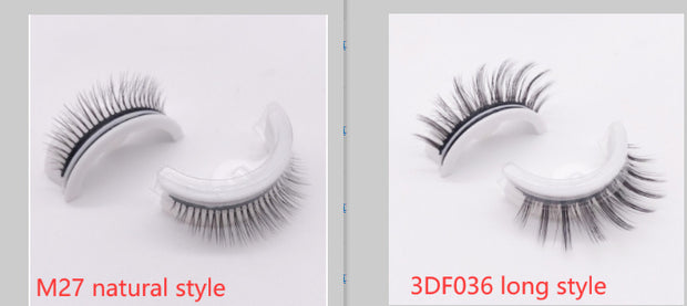 Reusable 3D Mink Lashes Natural False Eyelashes Self Adhesive Fake Glue Free Makeup Eyelash Extension Silk