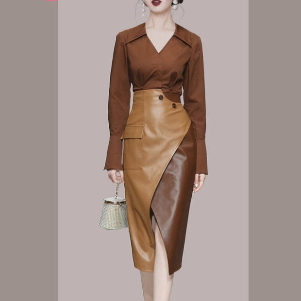 Autumn Two-Piece Ladies Professional Suit Skirts