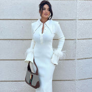 Women's Fashion Temperament Polo Collar Long Dresses