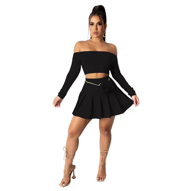 Boogie Down Two-Piece Pleaded Skirt Set