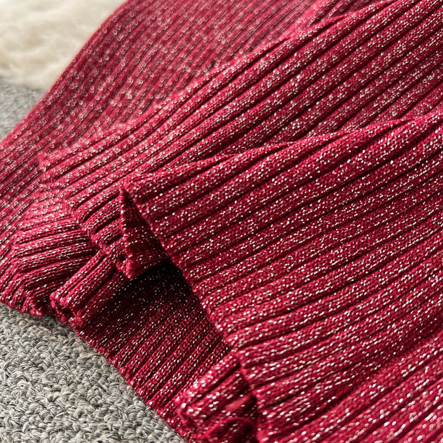 Women's Shimmer Sweater Skirt Two-Piece Set