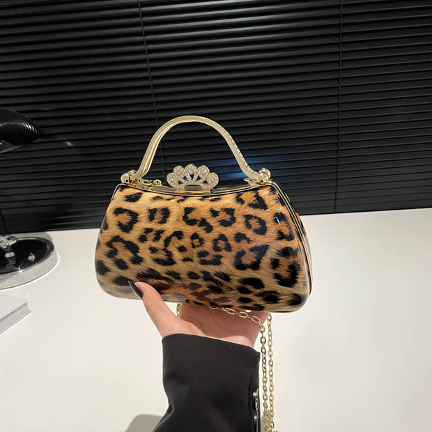 Women's Princess Di Leopard Print Clutch Purse
