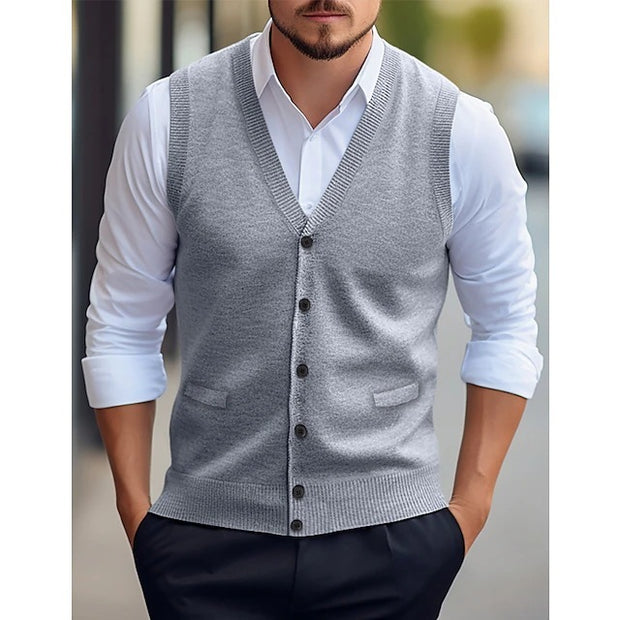 Men's Sleeveless Four Seasons Cardigan Vest