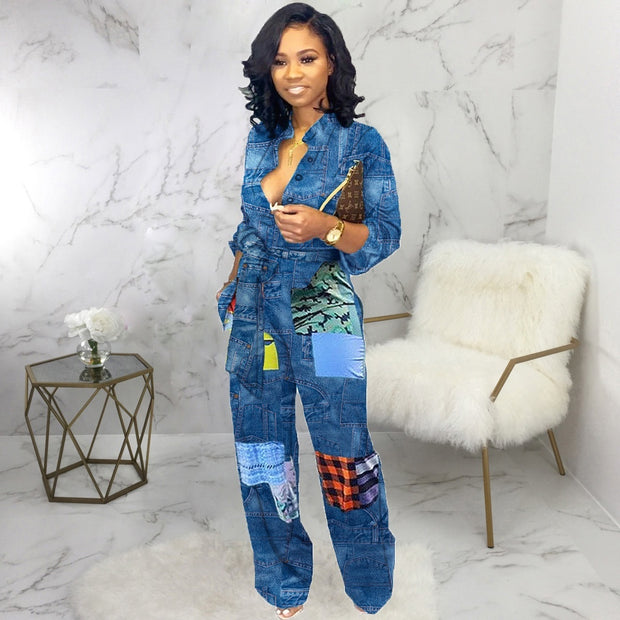 Painted Passion Denim Jumpsuit