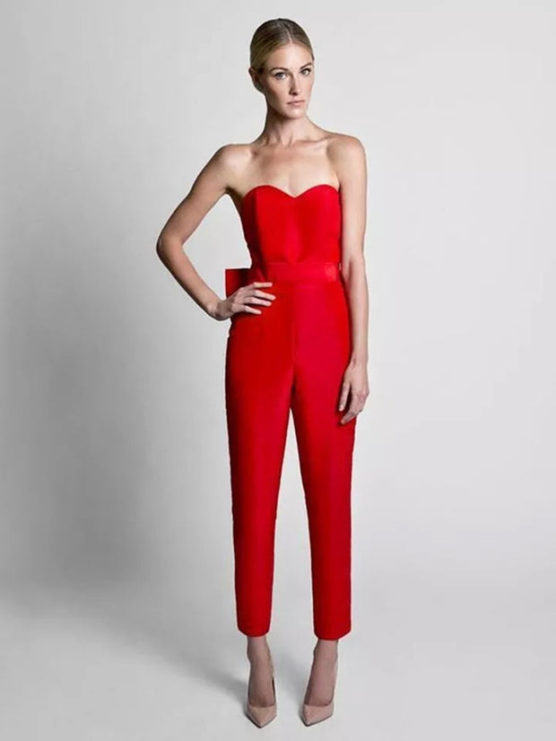 Red Jumpsuit Evening Dress