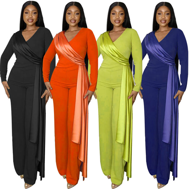 Spring And Autumn Slim Fit Women's Straight Jumpsuit