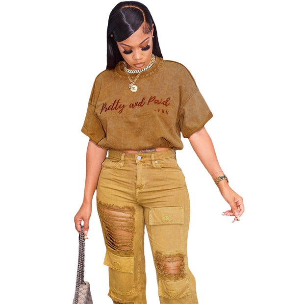 Women's Pretty & Paid Denim Set