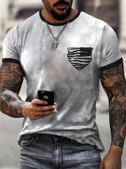 Men's Sports Round Neck Slim Youth Printed T-shirt