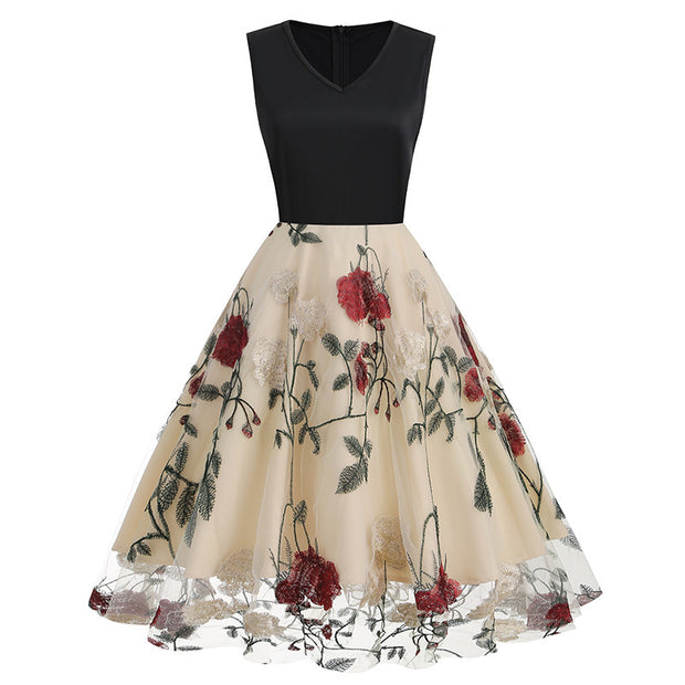 Peony Patchwork Retro Dress