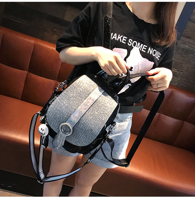 Women's Fashionable Dual-Purpose Tassel Rhinestone Backpack