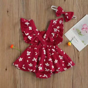 Baby Harness Print Dress Crawling Clothes