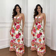 Spaghetti Straps Sleeveless Backless Beach Dress