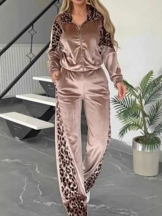 Women's Color Blocking Tiger Suit Set