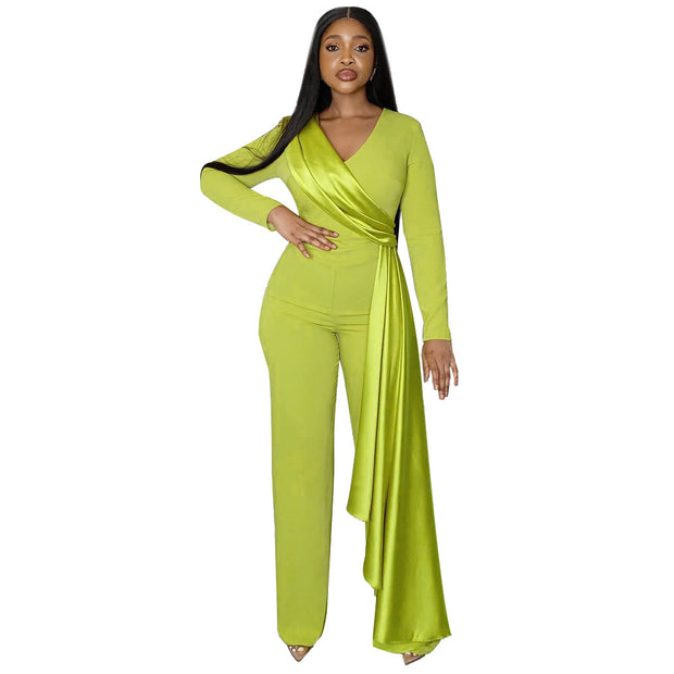 Spring And Autumn Slim Fit Women's Straight Jumpsuit
