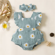 Baby Harness Print Dress Crawling Clothes