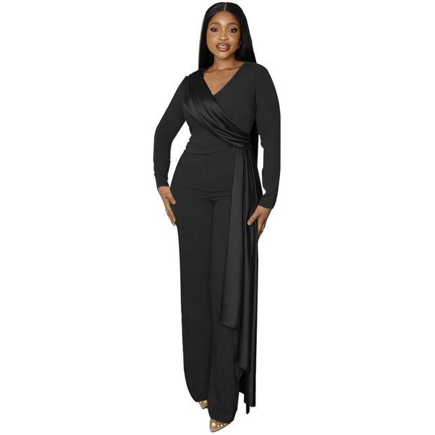 Spring And Autumn Slim Fit Women's Straight Jumpsuit