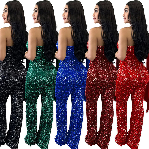 Women's Gala Glimmer Sequins Jumpsuit