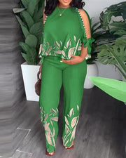 Women's Petal and Pearl Beaded Pants Suit