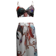 Women's Feather Peacock Pants Set