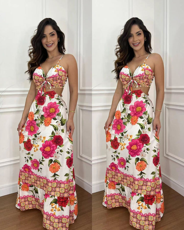 Spaghetti Straps Sleeveless Backless Beach Dress