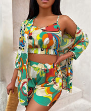 Women's Summer Fashion Wildstroke Wonder Three-Piece Suit