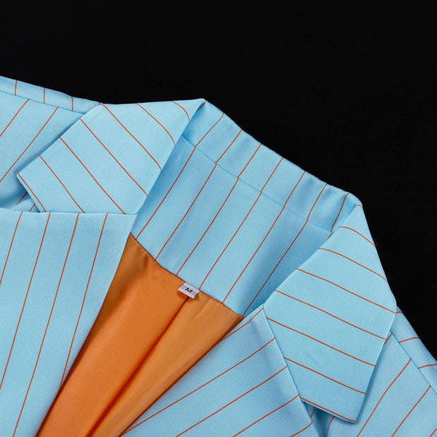 Sexy Women's Orange Striped Dress Set