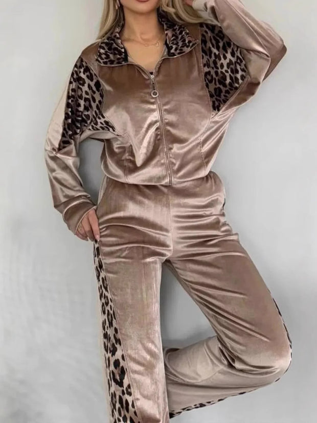Women's Color Blocking Tiger Suit Set