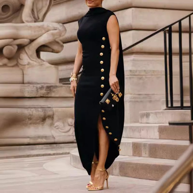 Italian Design High Class Buttoned Dress