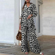Women's Leopard Pants Casual Loose Suit