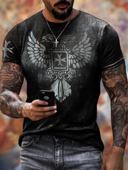 Men's Sports Round Neck Slim Youth Printed T-shirt