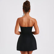 Fashion Tube Dress Summer Solid Color Sasual Backless Slim Short Dresses Party Womens Clothing