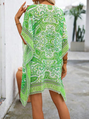 Women's Paisley Print Batwing Sleeve Loose Cover-Up Dress