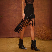 Western Studded Asymmetrical Hoedown Skirt