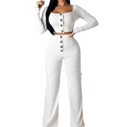 Women's Tailored Breasted Sweater Pants Set