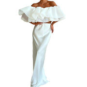 Elegant Off-Shoulder 2-Piece Women Skirt Set
