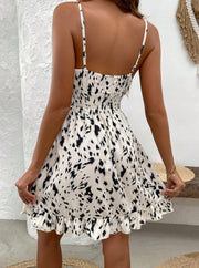 Vintage Floral Print Tie-Up Slip Dress