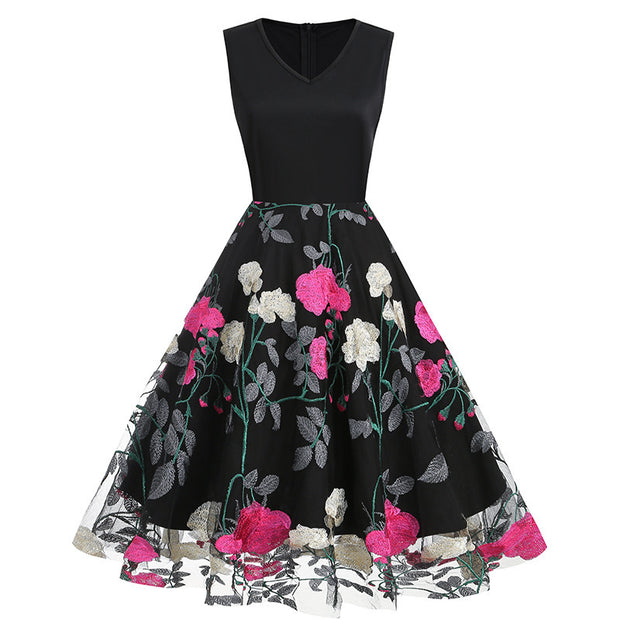 Peony Patchwork Retro Dress