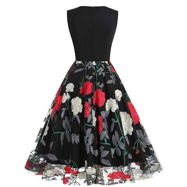 Peony Patchwork Retro Dress
